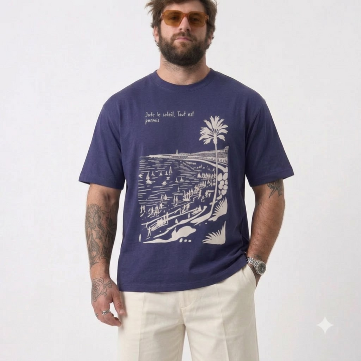 PLUS SIZE SAINT TROPEZ HOLIDAY T-SHIRT FOR MEN | XL-7XL