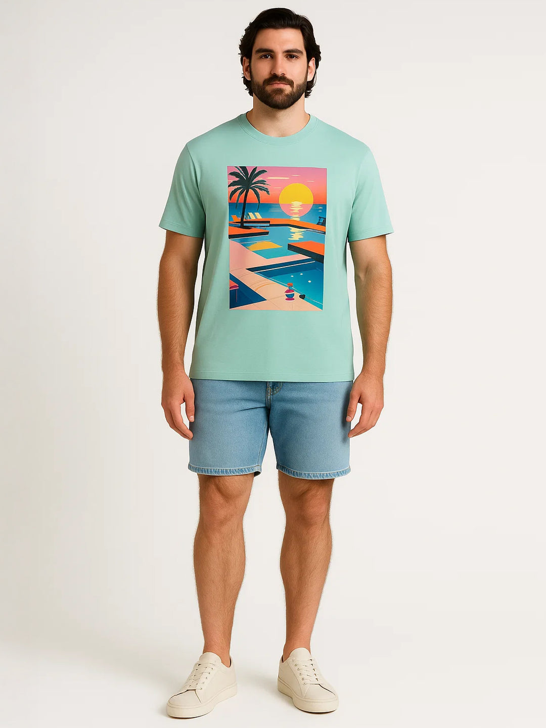 PLUS SIZE SAINT TROPEZ HOLIDAY T-SHIRT FOR MEN | XL-7XL