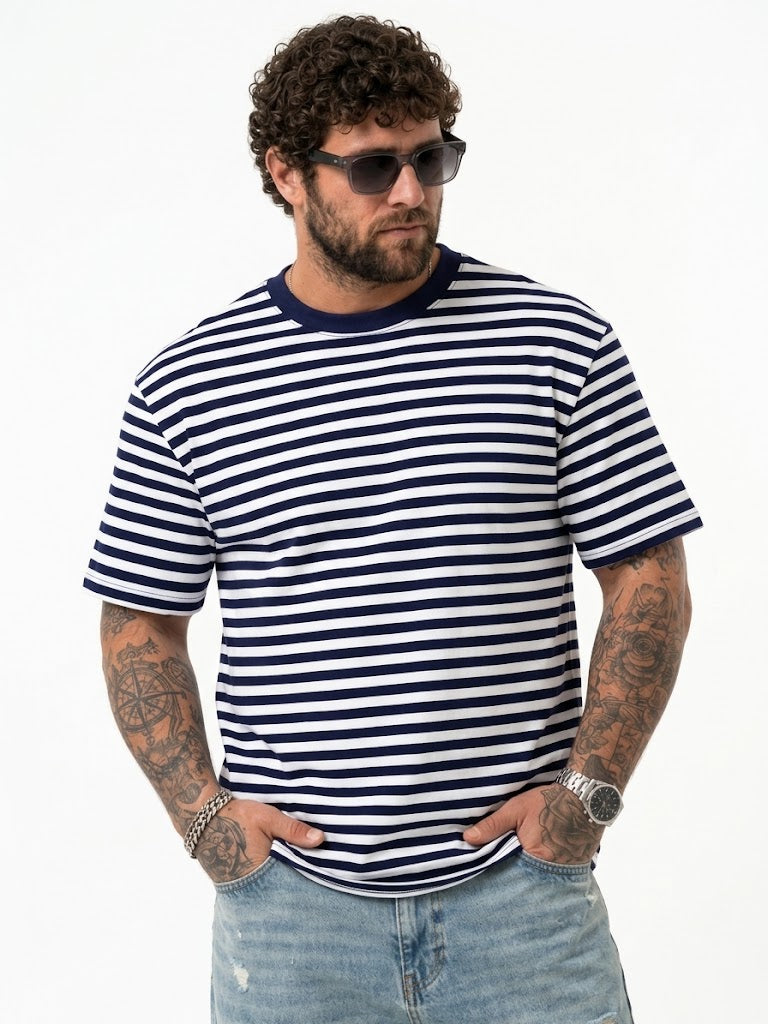 PLUS SIZE MEN STRIPER T-SHIRT | XL-7XL