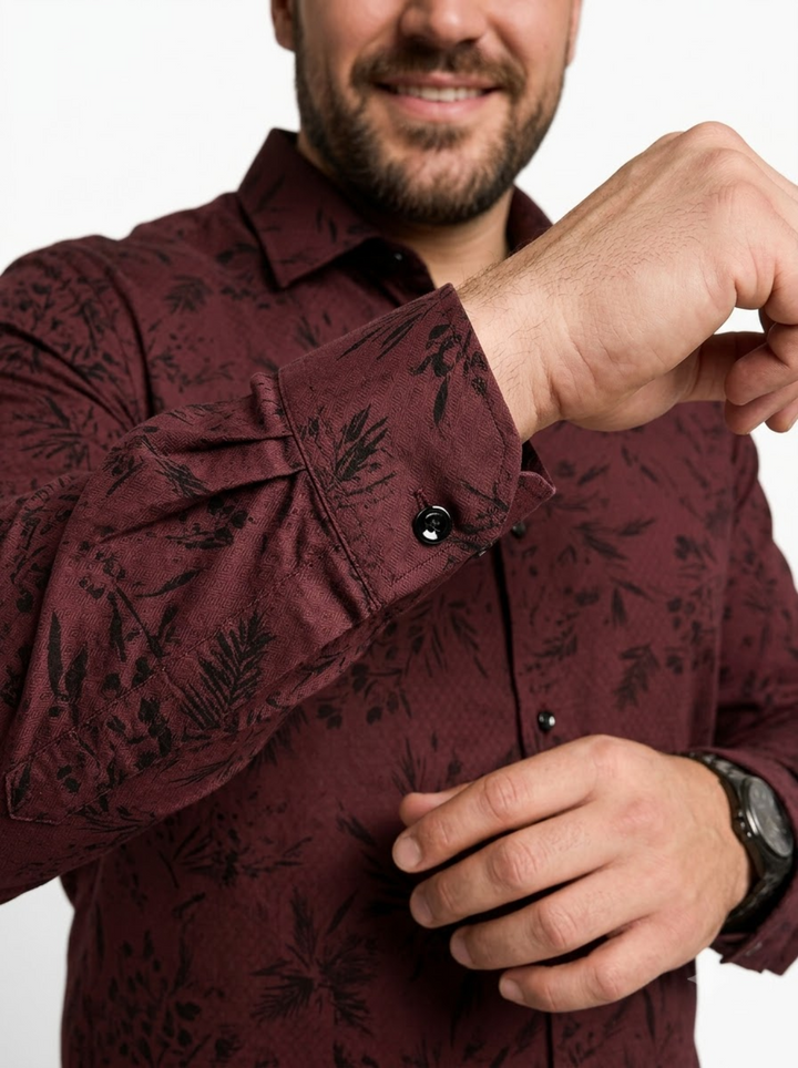 PLUS SIZE DOBBY PRINTED SHIRT FOR MEN | XL-7XL