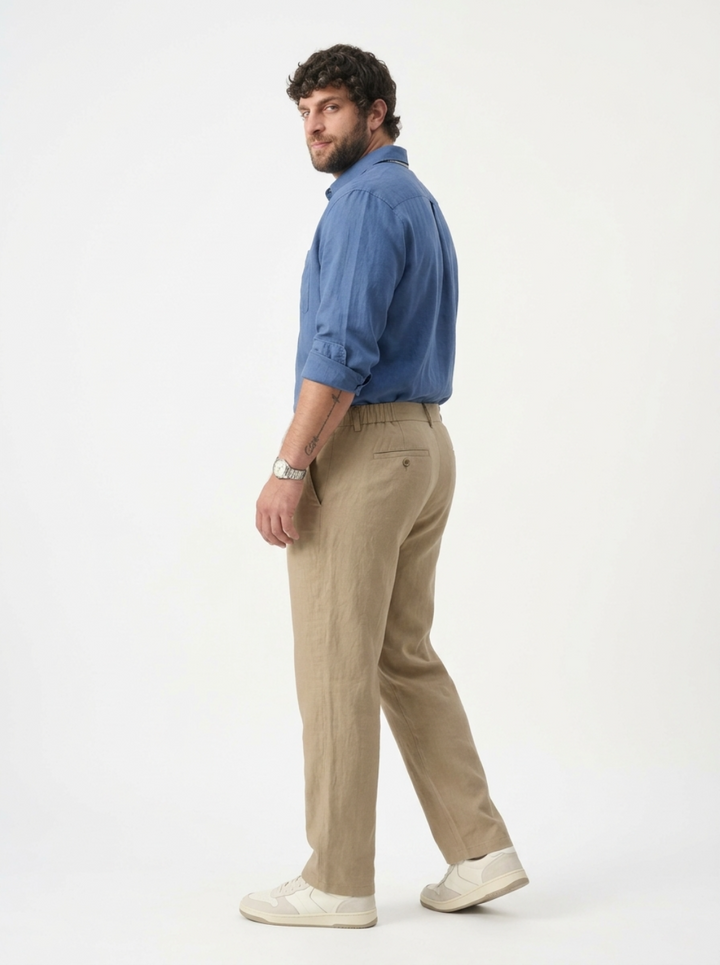 PLUS SIZE MEN’S LINEN PULLON PANT | XL-7XL
