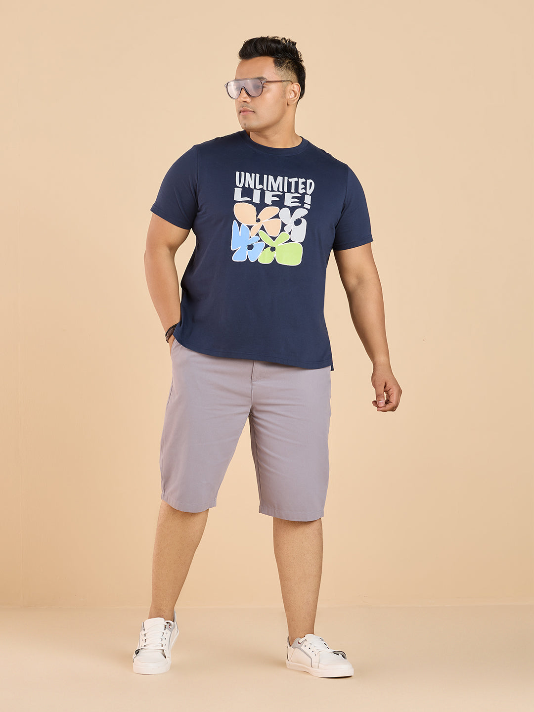 PLUS SIZE STRUCTURE KNIT GRAPHIC T-SHIRT FOR MEN | XL-7XL