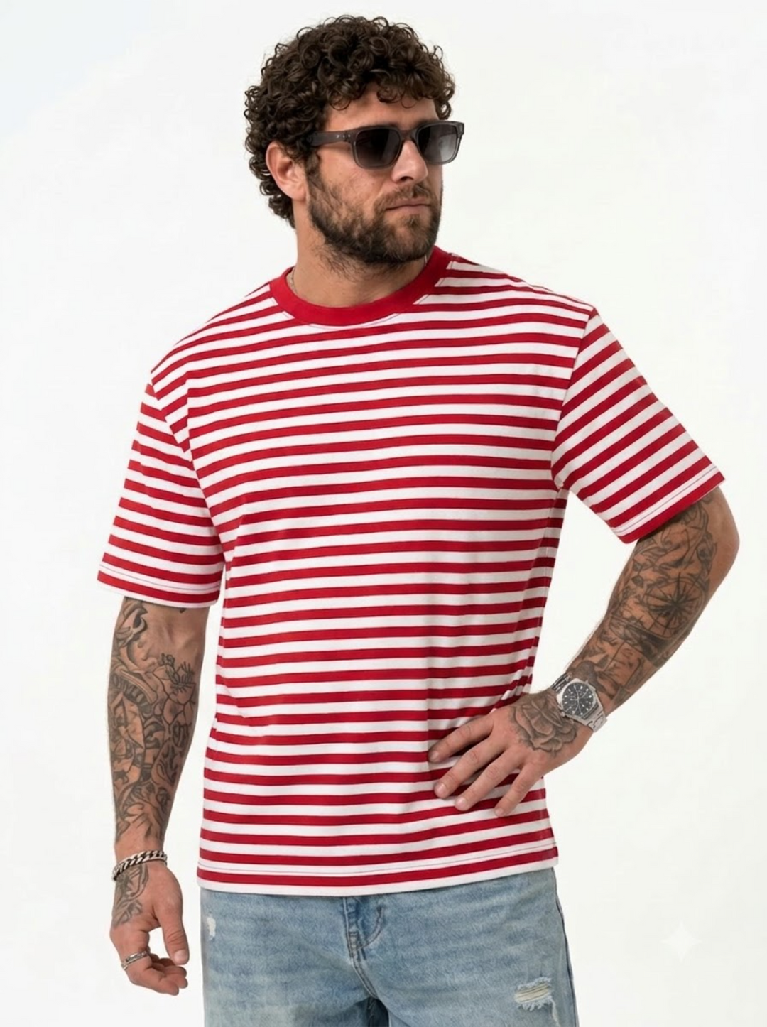 PLUS SIZE MEN STRIPER T-SHIRT | XL-7XL