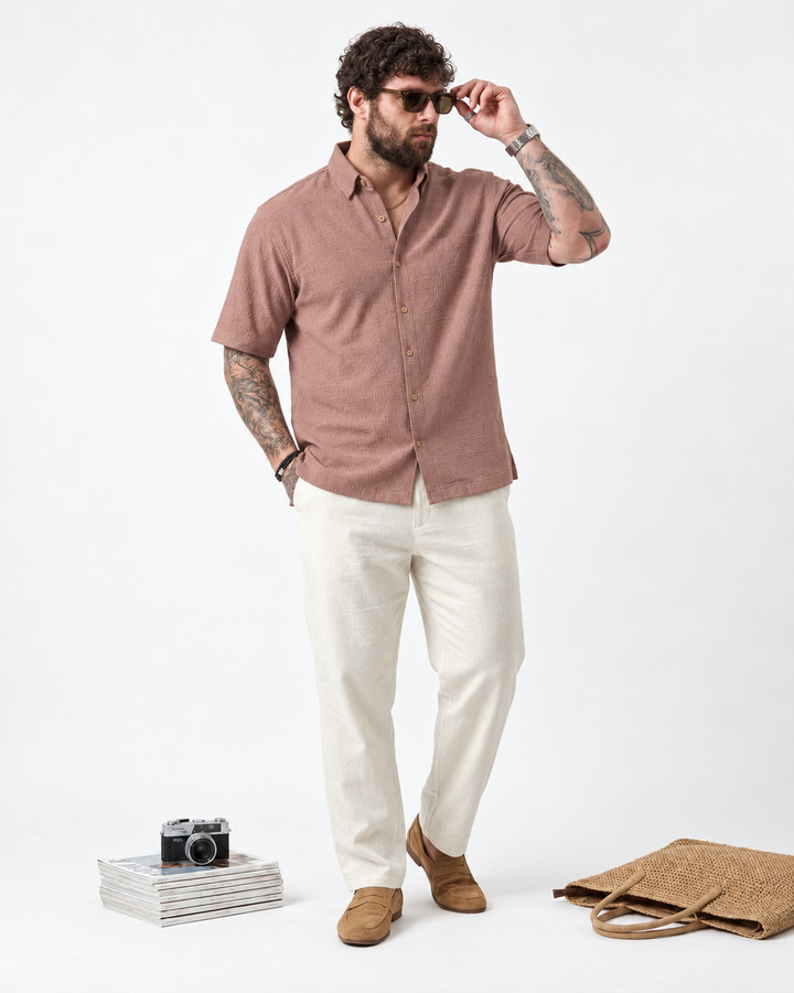 PLUS SIZE RESORT JACQUARD SHIRT FOR MEN | XL-7XL