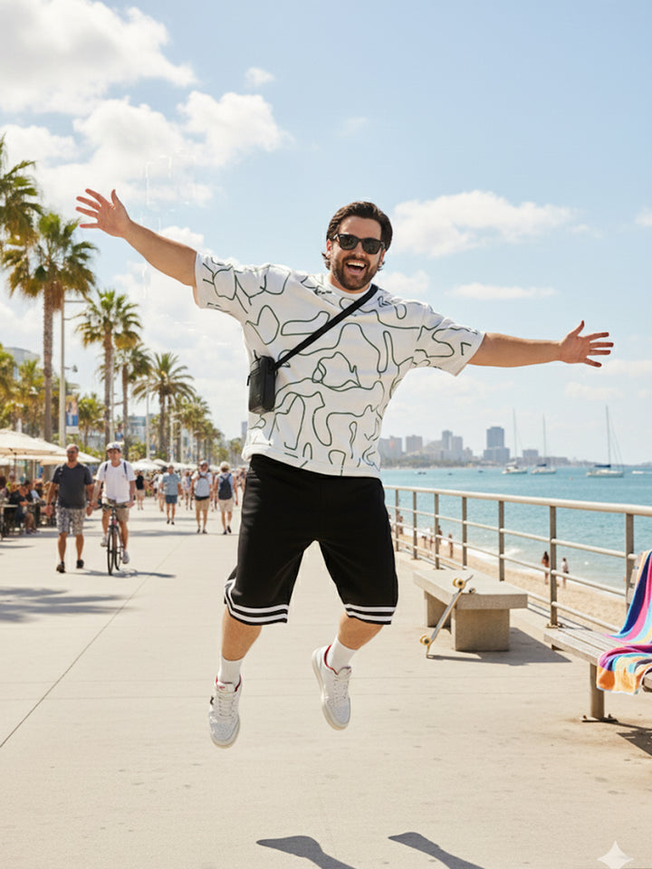 PLUS SIZE  PRINTED HANGOUT T-SHIRT FOR MEN | XL-7XL