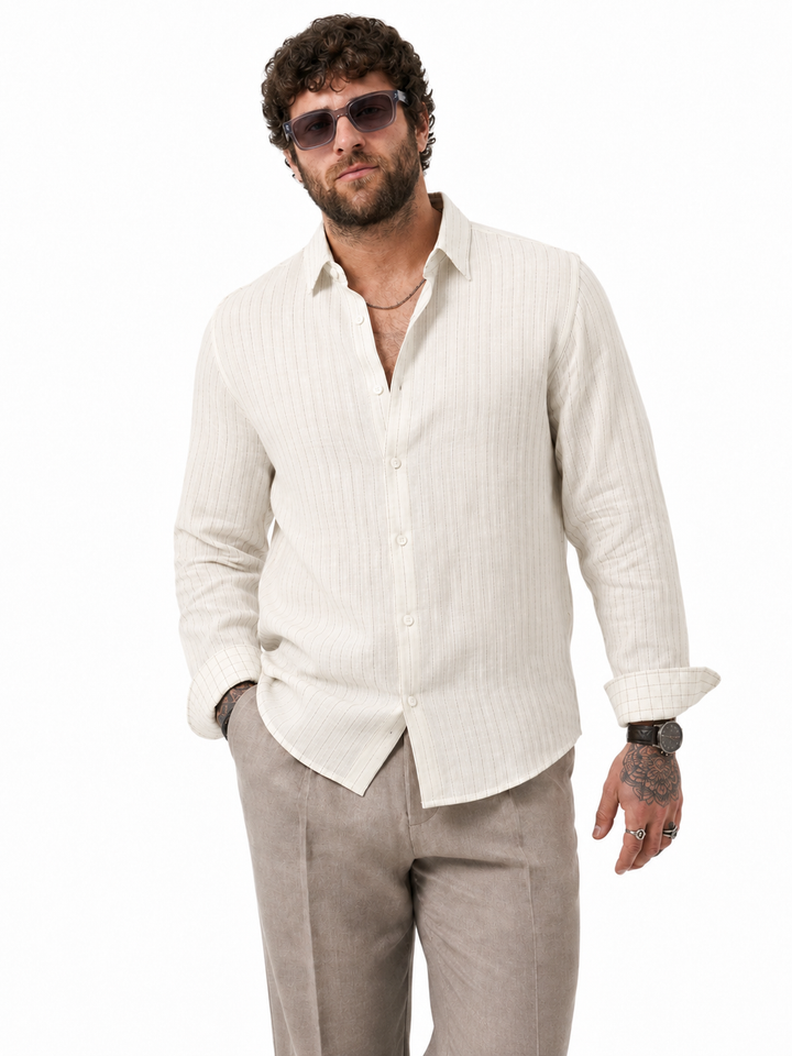 PLUS SIZE LINEN STRIPE SHIRT FOR MEN | XL-7XL