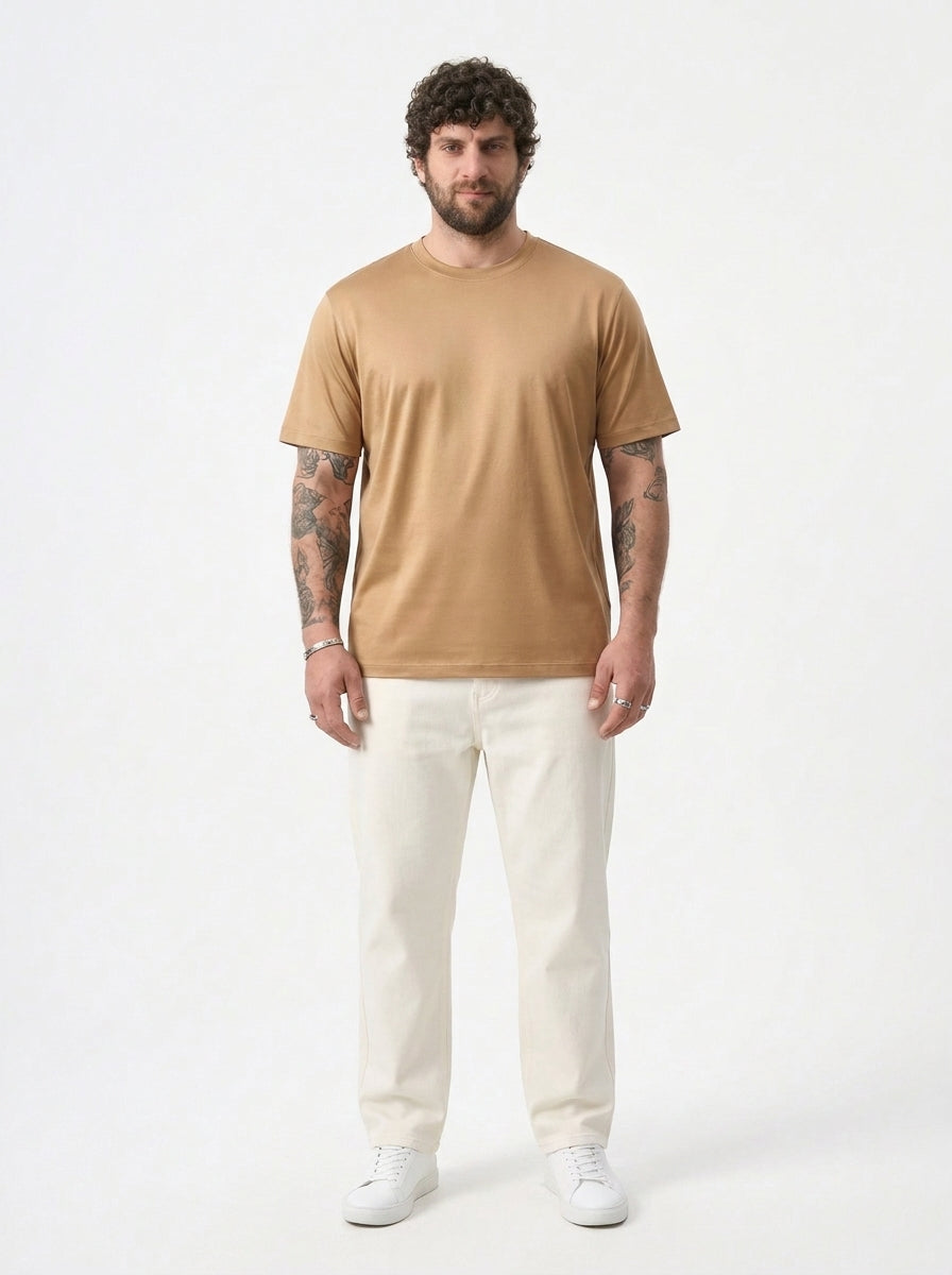 PLUS SIZE MERCERIZED COTTON T-SHIRT FOR MEN | XL-7XL