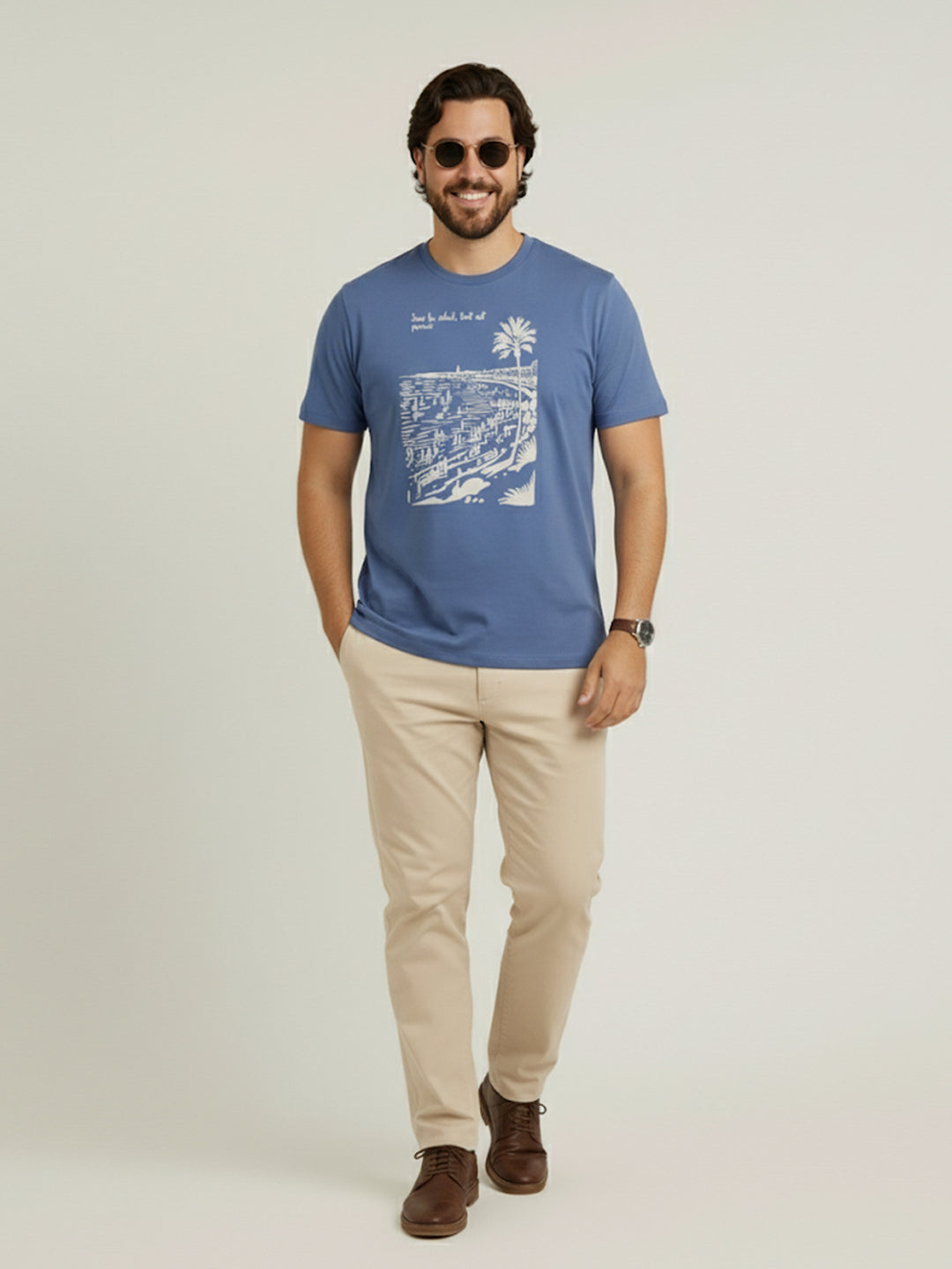 PLUS SIZE SAINT TROPEZ HOLIDAY T-SHIRT FOR MEN | XL-7XL