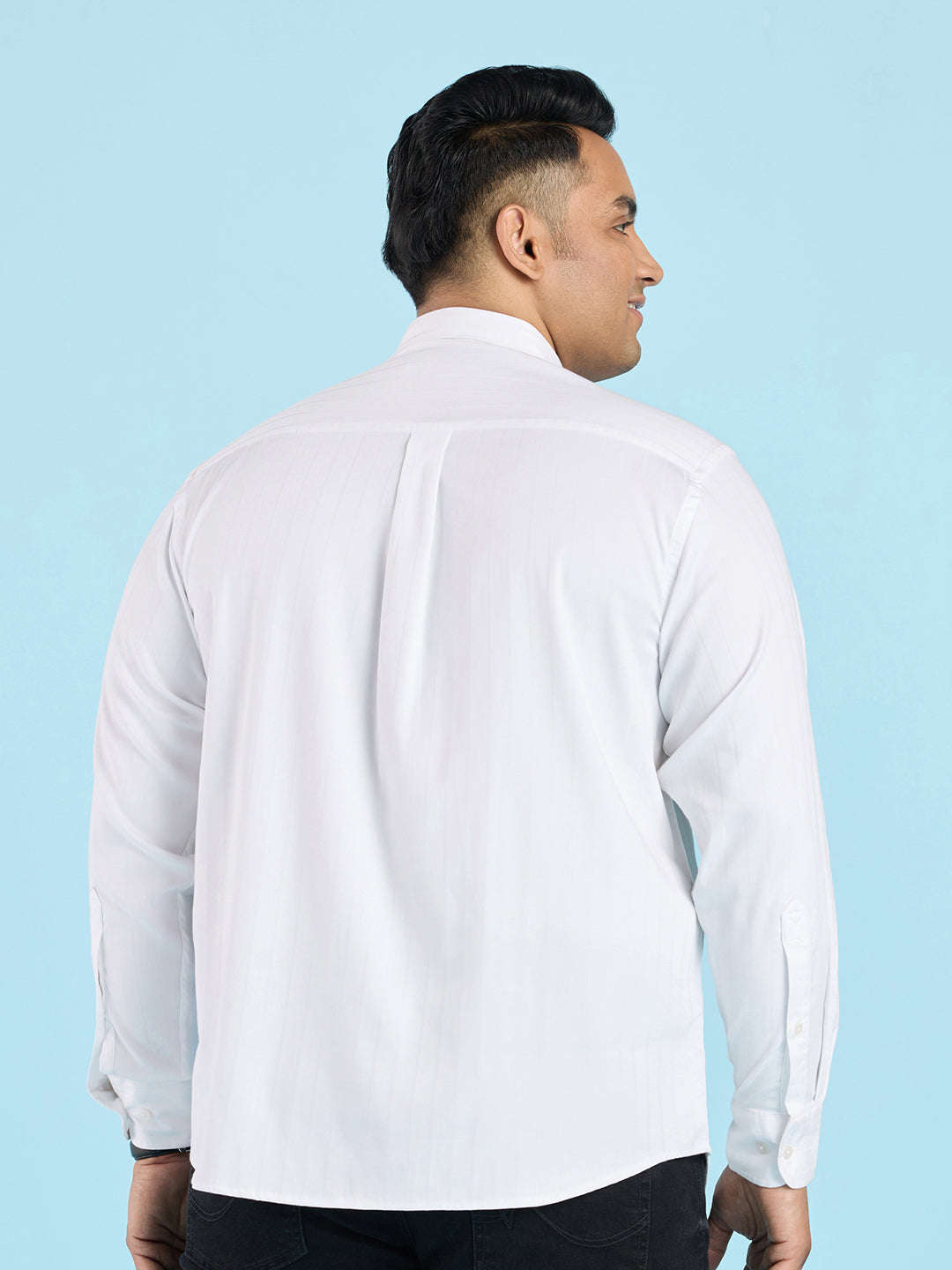 Subtle Dobby Stripe Satin Shirt