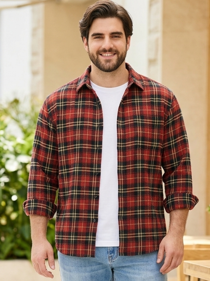 PLUS SIZE MEN CHECK SHIRT| XL-7XL