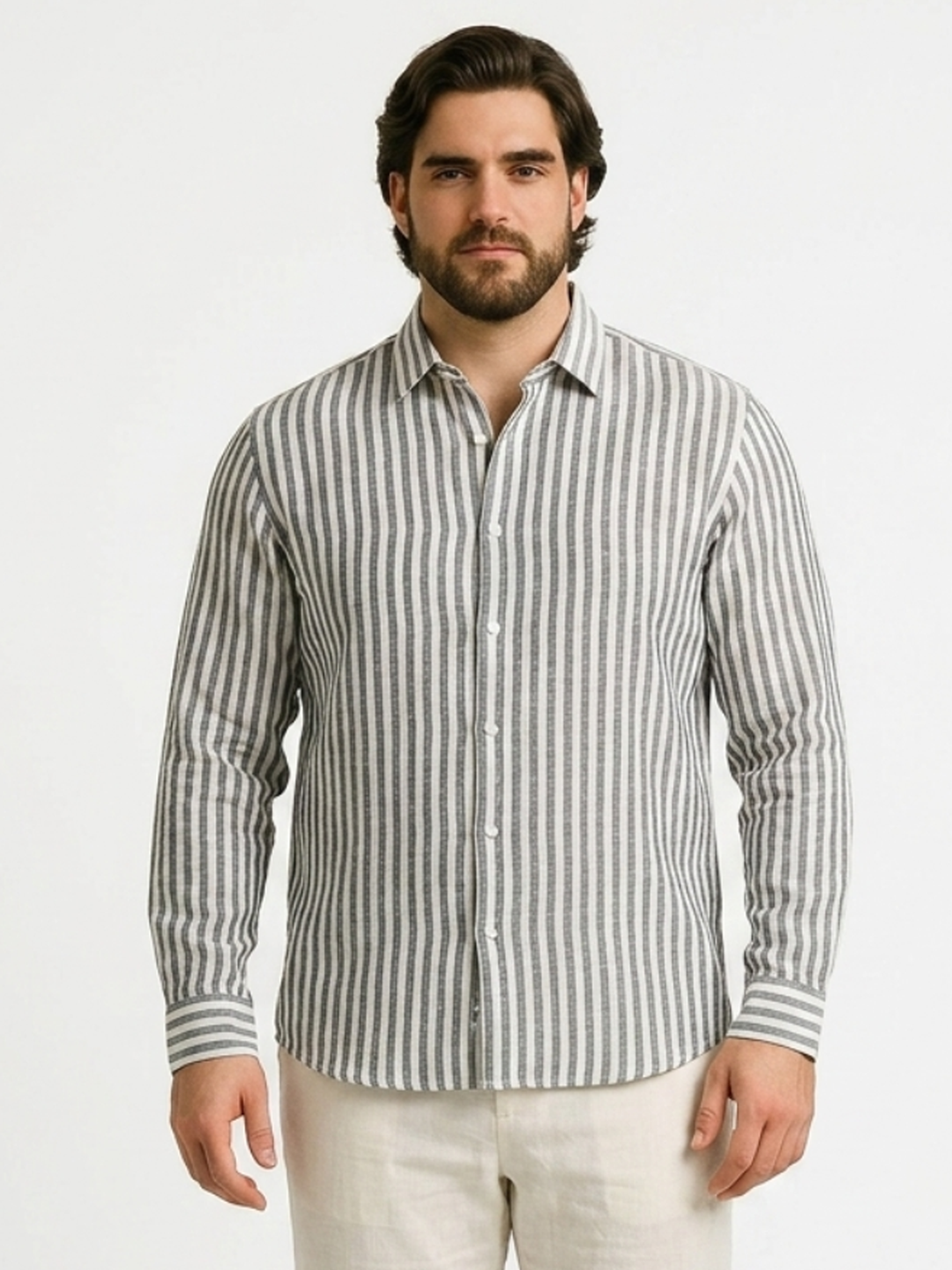 PLUS SIZE MEN STRIPE SHIRT| XL-7XL
