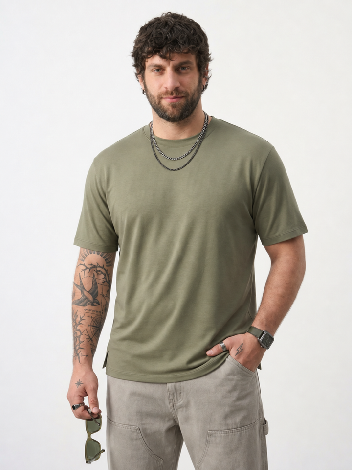 PLUS SIZE BAMBOO COTTON LYCRA T-SHIRT FOR MEN | XL-7XL