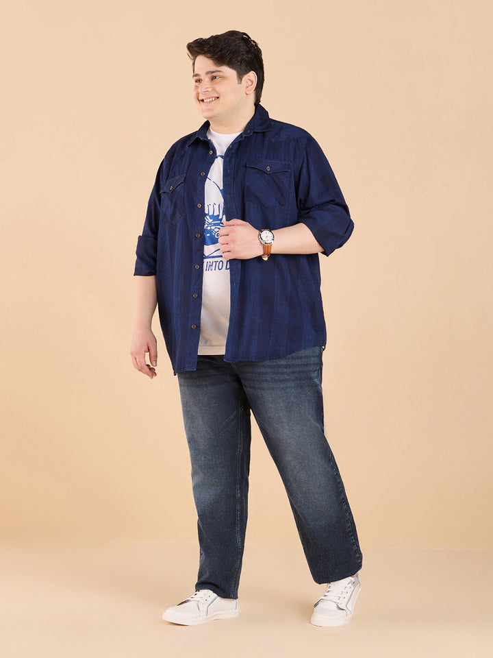 Contemporary Plaid Indigo Shirt