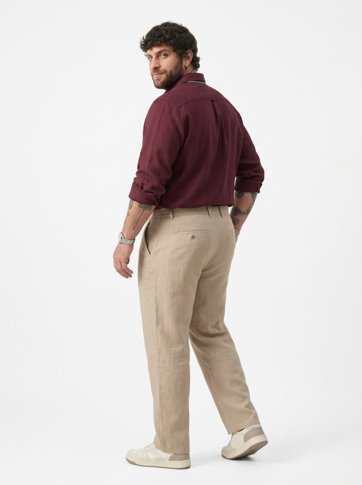 PLUS SIZE MEN’S LINEN PULLON PANT | XL-7XL
