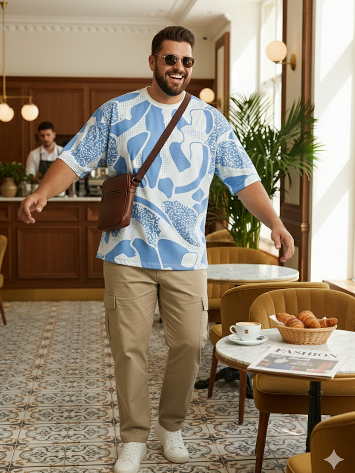 PLUS SIZE  PRINTED HANGOUT T-SHIRT FOR MEN | XL-7XL