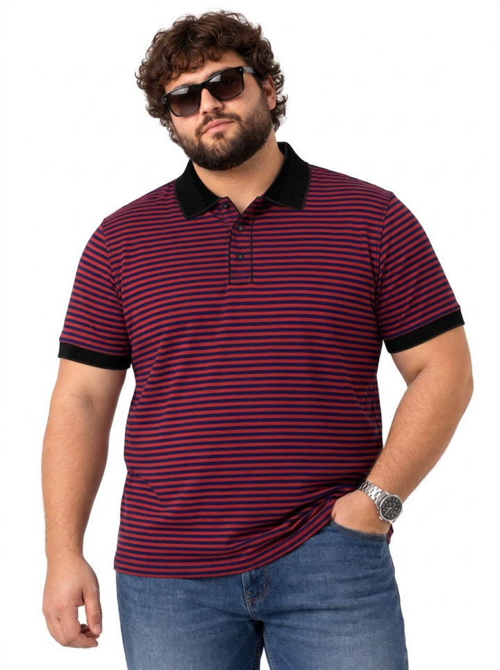 PLUS SIZE MEN STRIPER POLO | XL-7XL