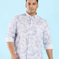 Plus Size Floral Bush Print Breezy Slub Shirt | XL-7XL