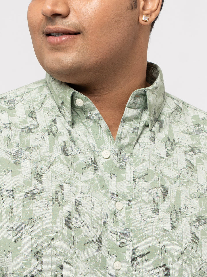 Plus size soft Cotton Printed Holiday Half Sleeve Shirt For Men | XL-7XL