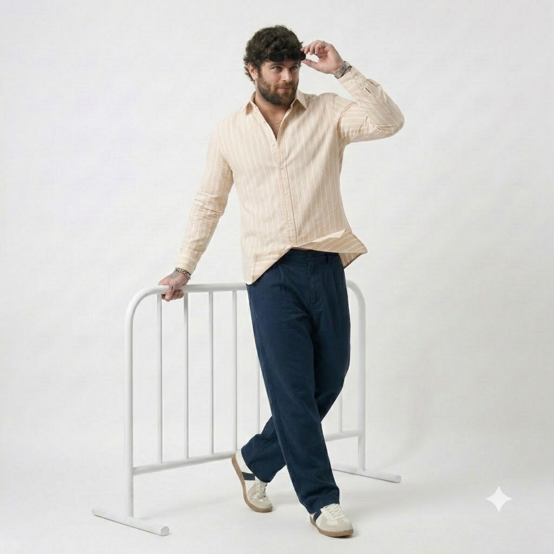 PLUS SIZE STRIPE SHIRT FOR MEN | XL-7XL