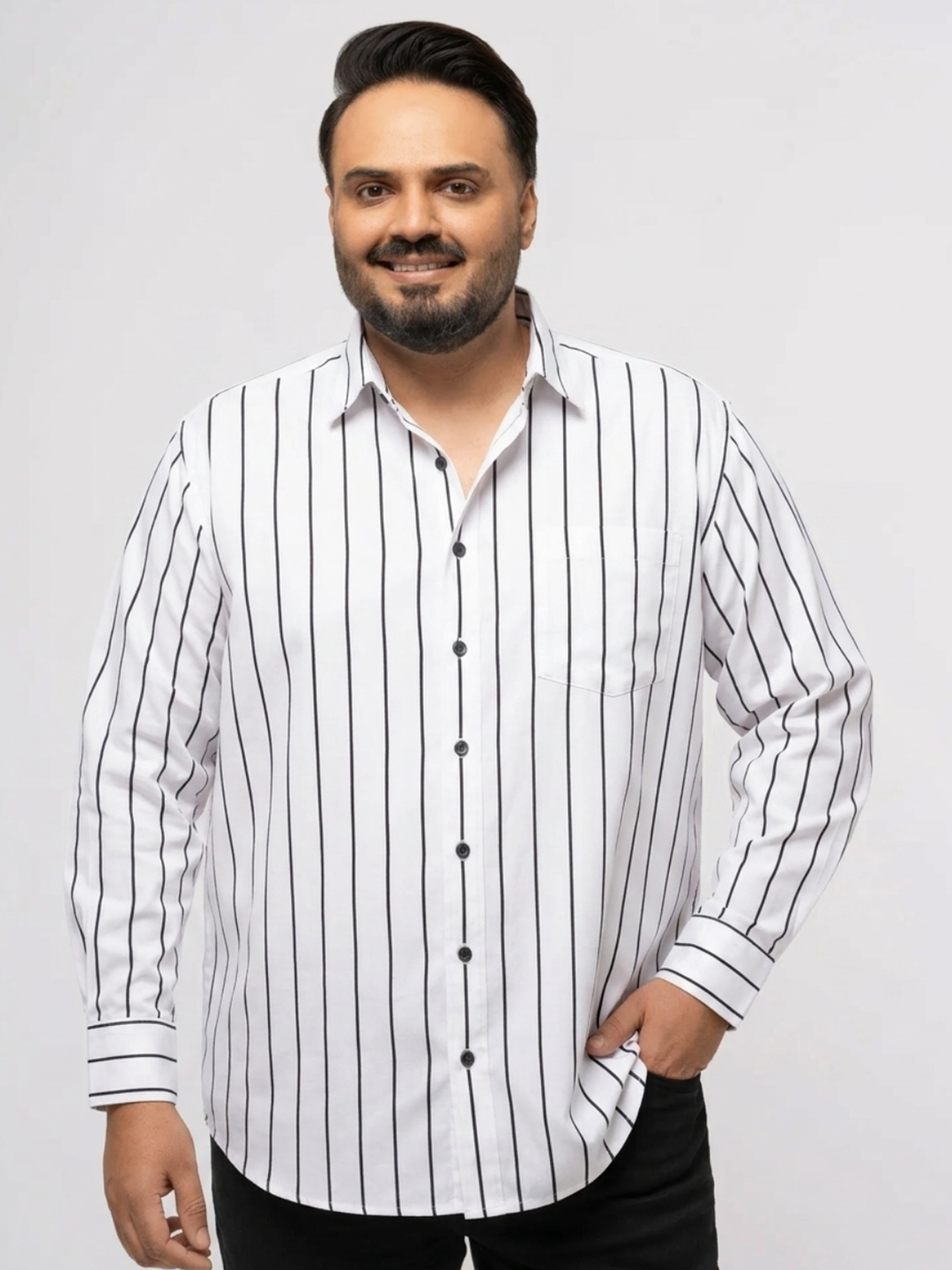 PLUS SIZE MEN STRIPE SHIRT| XL-7XL