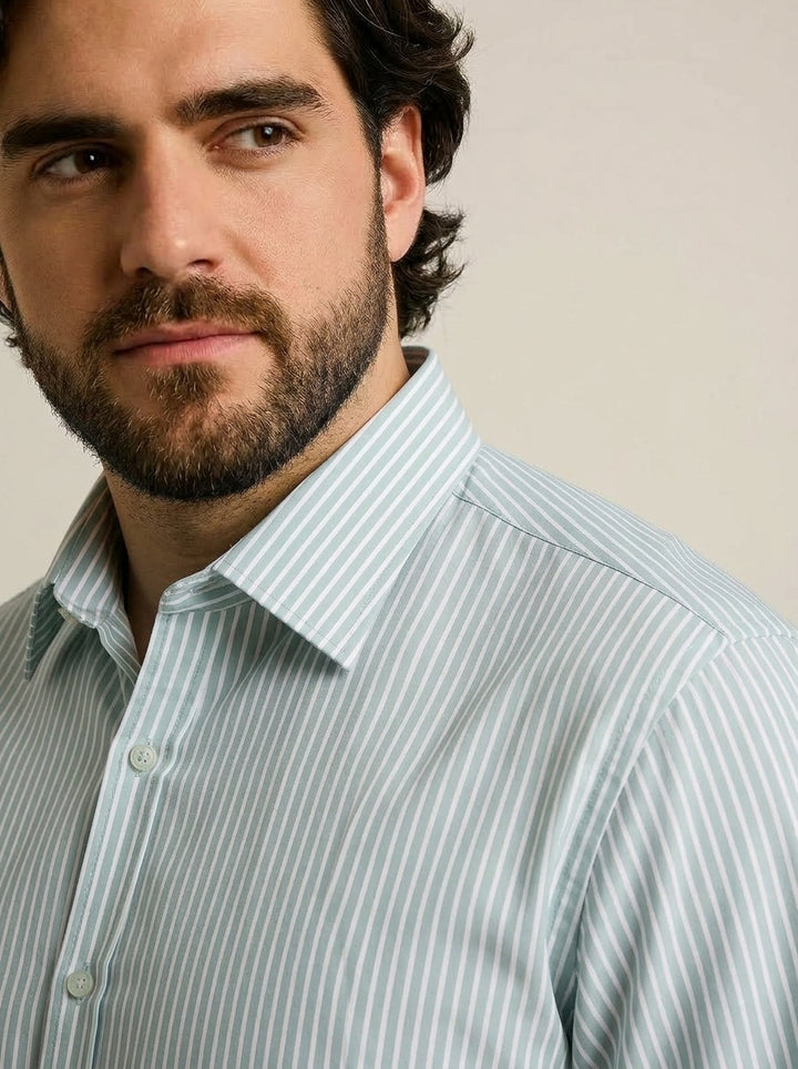 PLUS SIZE STRIPE GIZA SHIRT FOR MEN | XL-7XL
