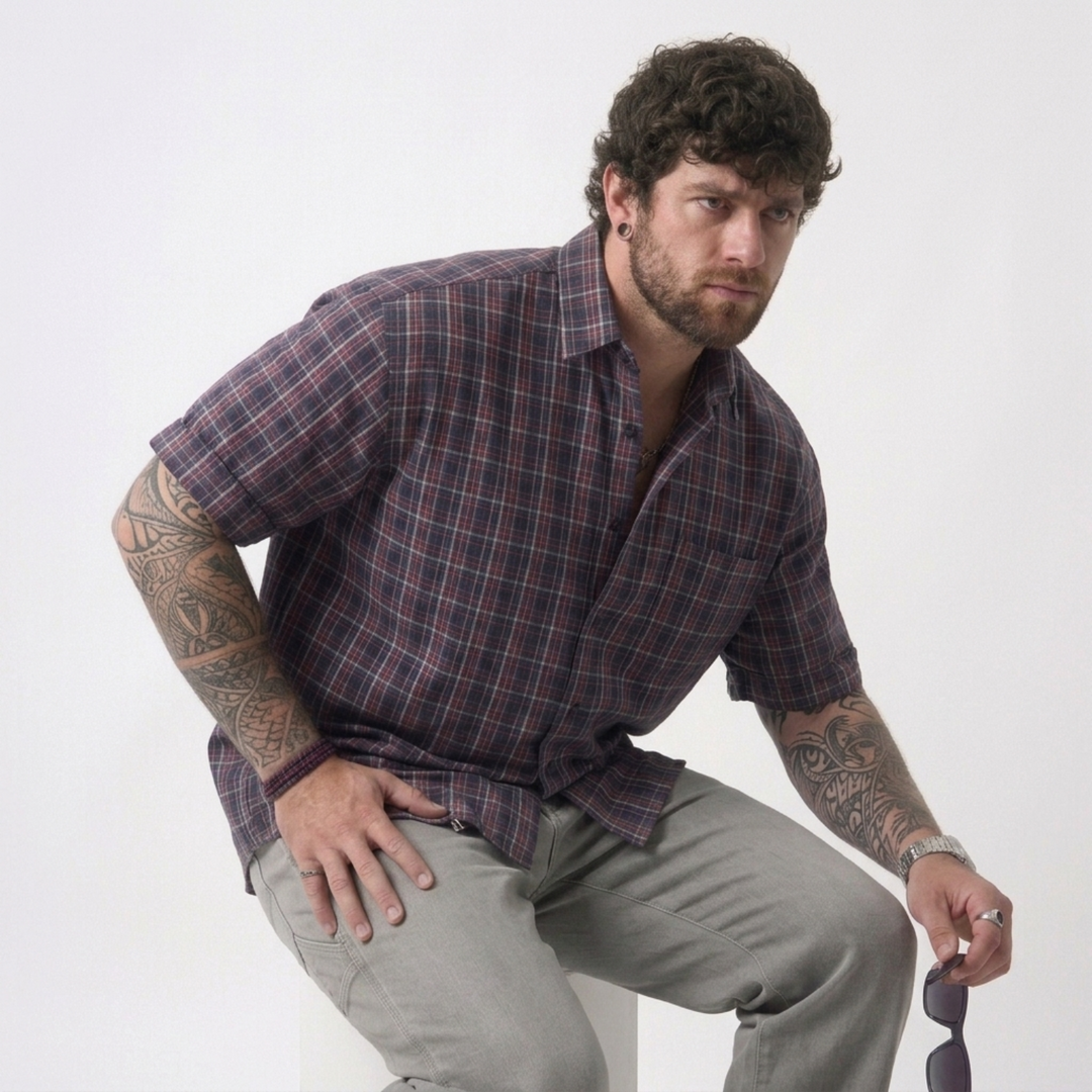 PLUS SIZE MEN’S CHECK SHIRT | XL-7XL