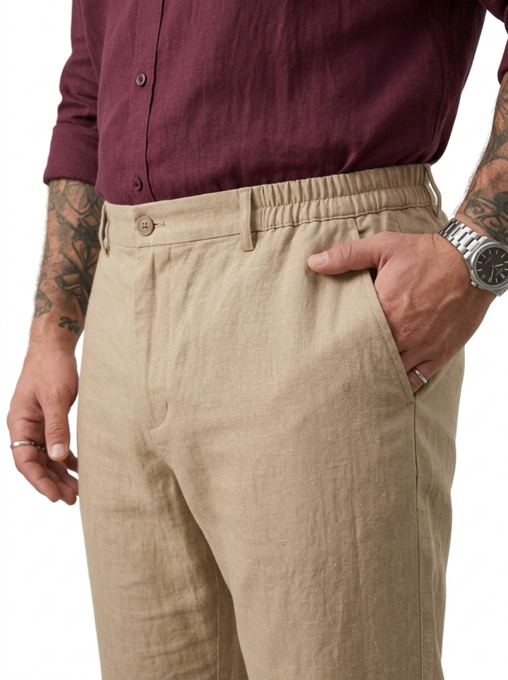 PLUS SIZE MEN’S LINEN PULLON PANT | XL-7XL