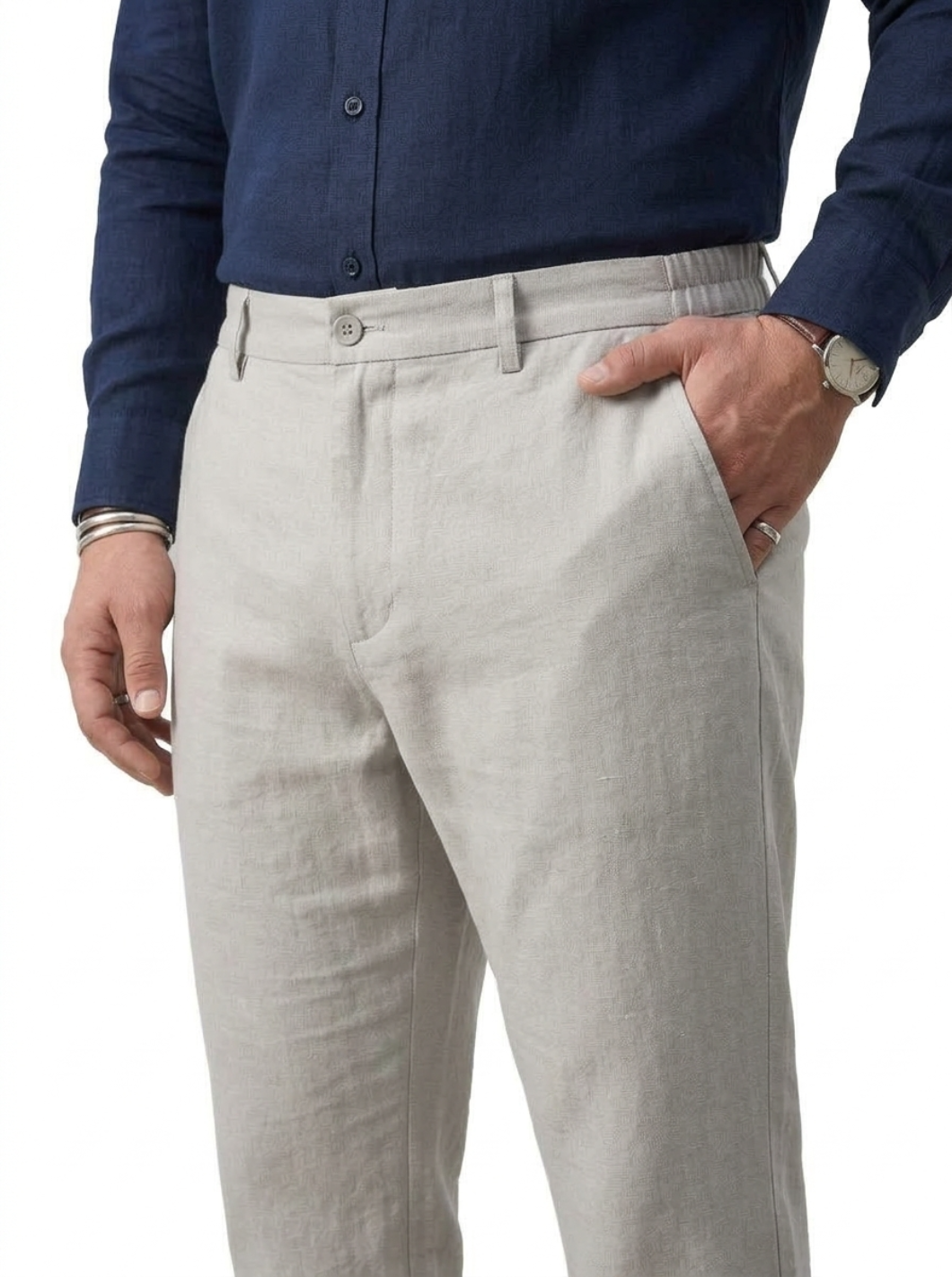 PLUS SIZE MEN’S LINEN PULLON PANT | XL-7XL