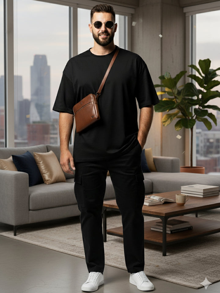 PLUS SIZE RED LABEL COTTON LYCRA LOOSE FIT T-SHIRT FOR MEN | XL-7XL