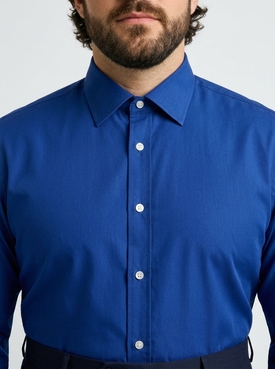 PLUS SIZE SOLID GIZA SHIRT FOR MEN | XL-7XL
