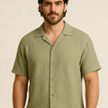 PLUS SIZE LOUNGE SEERSUCKER STRETCH HALF SLEEVE SHIRT FOR MEN | XL-7XL