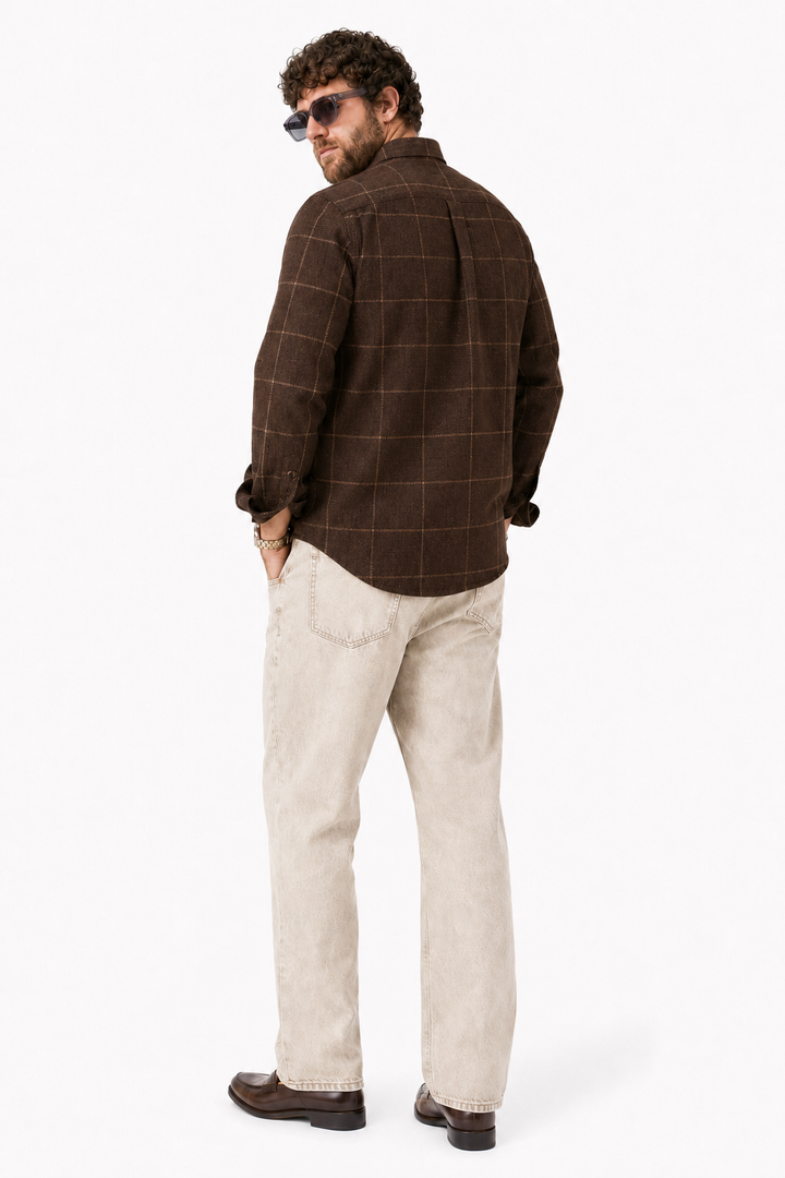 PLUS SIZE LINEN CHECK SHIRT FOR MEN | XL-7XL