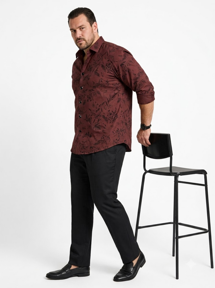 PLUS SIZE DOBBY PRINTED SHIRT FOR MEN | XL-7XL