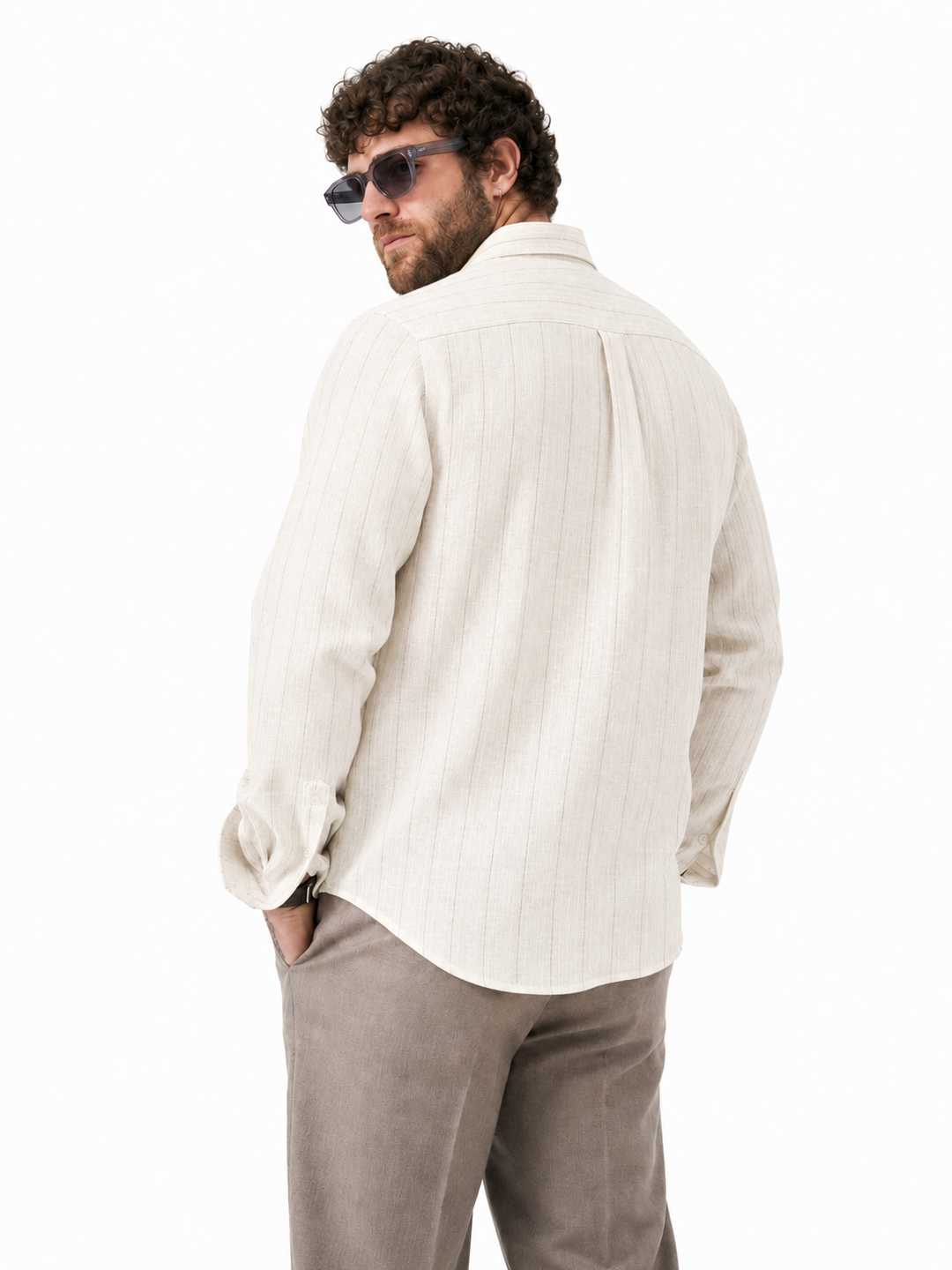 PLUS SIZE LINEN STRIPE SHIRT FOR MEN | XL-7XL