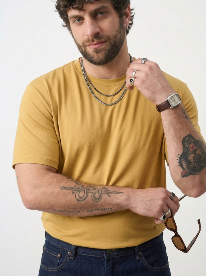 PLUS SIZE BAMBOO COTTON LYCRA T-SHIRT FOR MEN | XL-7XL