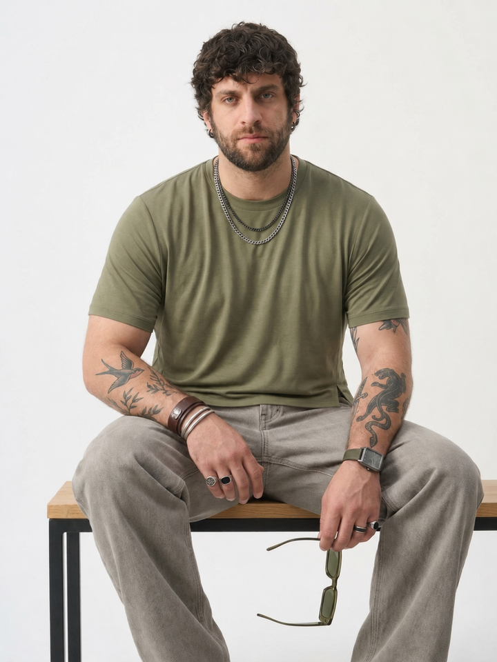 PLUS SIZE BAMBOO COTTON LYCRA T-SHIRT FOR MEN | XL-7XL