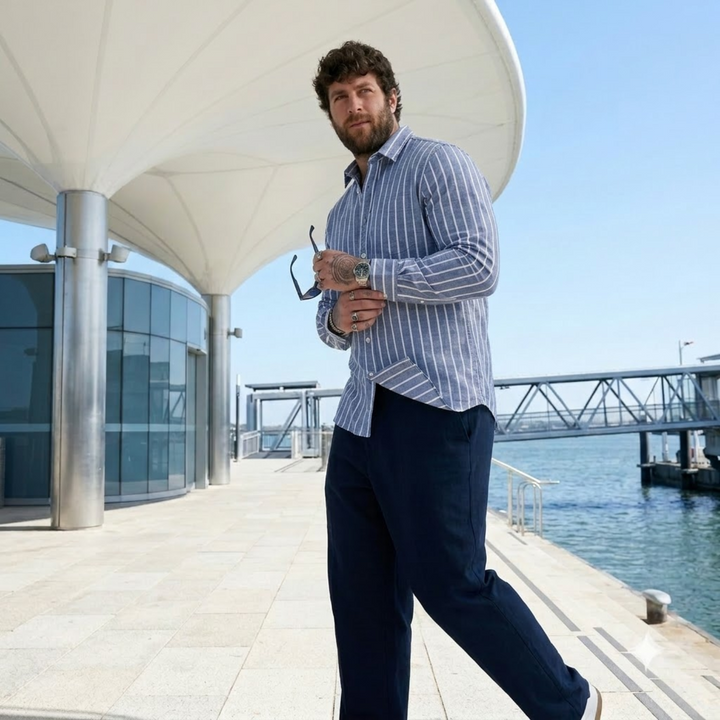 PLUS SIZE STRIPE SHIRT FOR MEN | XL-7XL