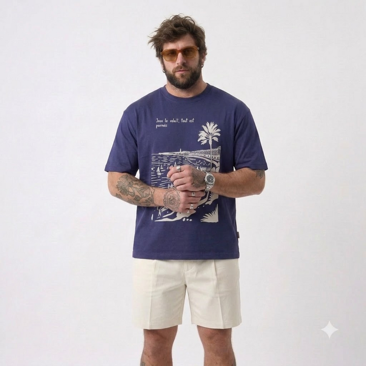 PLUS SIZE SAINT TROPEZ HOLIDAY T-SHIRT FOR MEN | XL-7XL