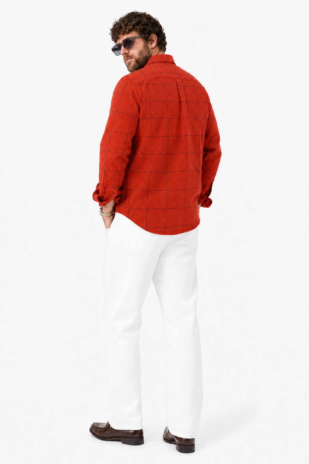 PLUS SIZE LINEN CHECK SHIRT FOR MEN | XL-7XL