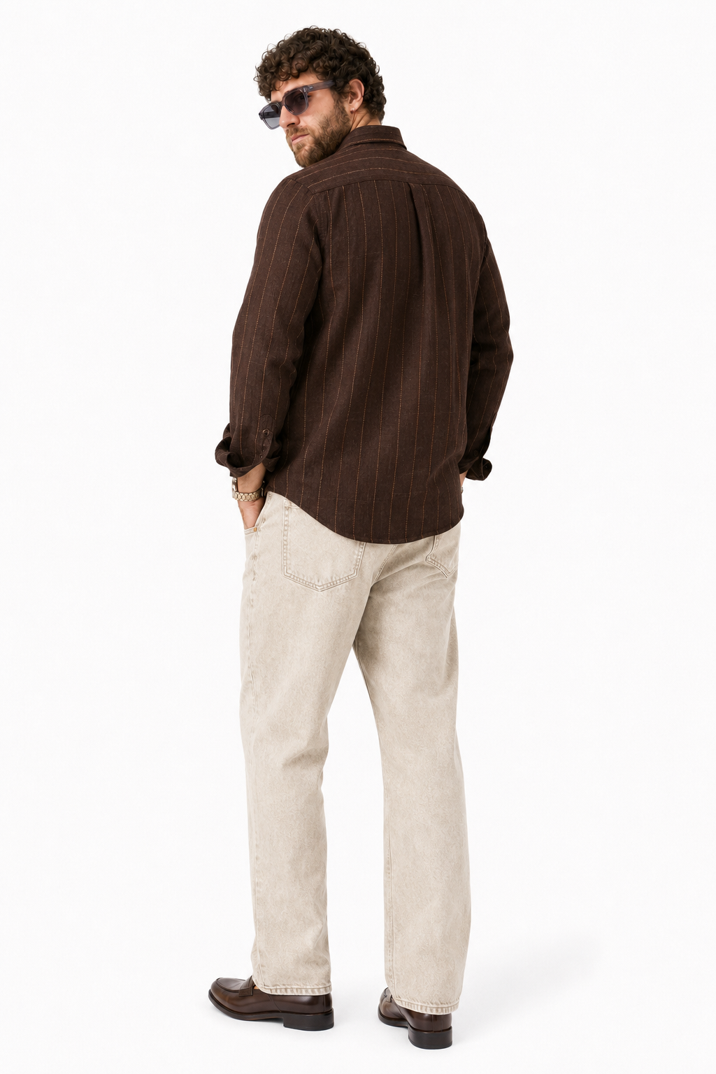 PLUS SIZE LINEN STRIPE SHIRT FOR MEN | XL-7XL