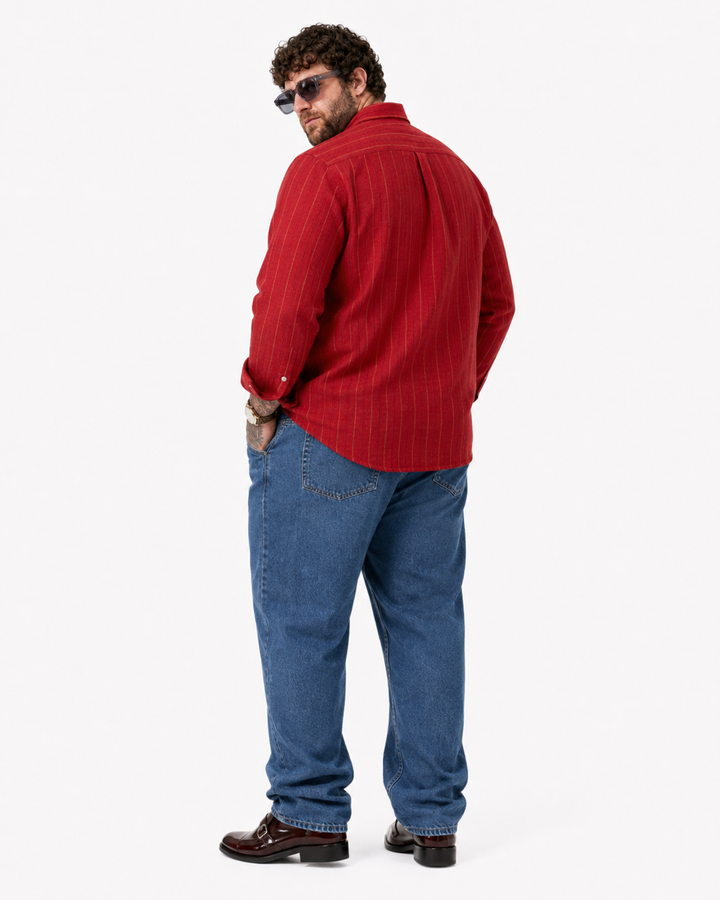 PLUS SIZE LINEN STRIPE SHIRT FOR MEN | XL-7XL