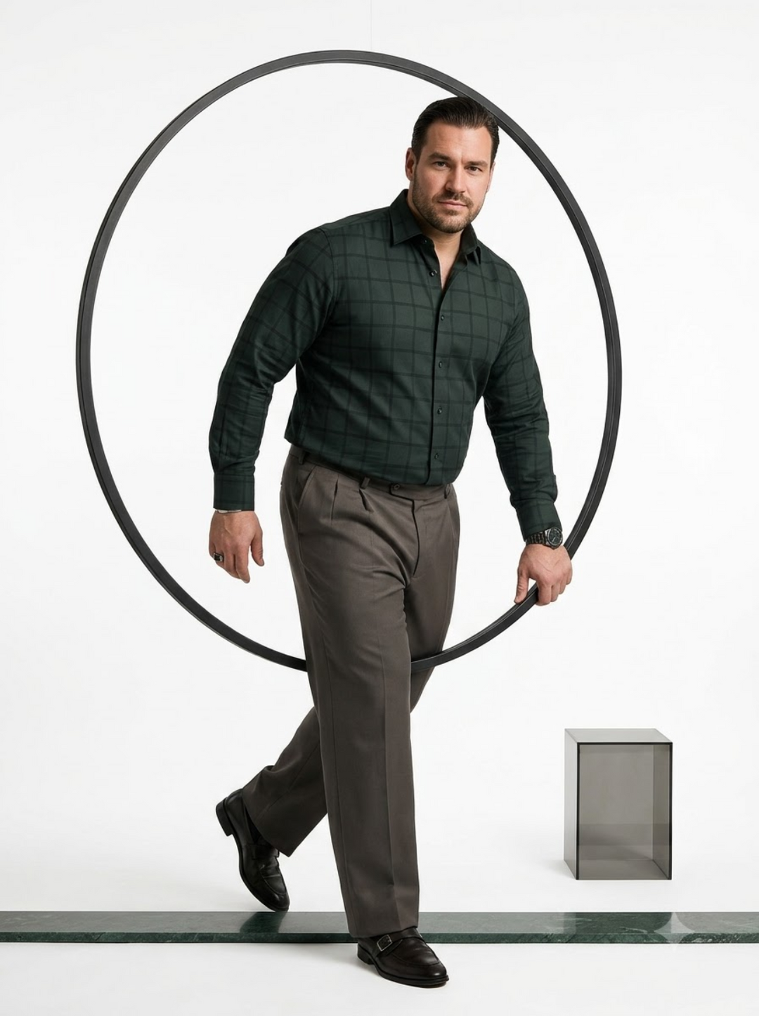PLUS SIZE SELF CHECK SHIRT FOR MEN | XL-7XL