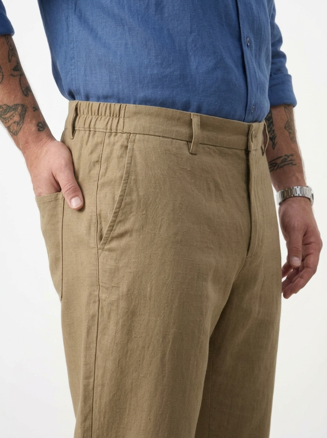 PLUS SIZE MEN’S LINEN PULLON PANT | XL-7XL