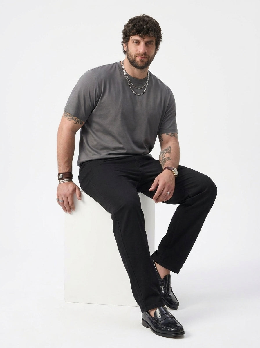 PLUS SIZE MERCERIZED COTTON T-SHIRT FOR MEN | XL-7XL