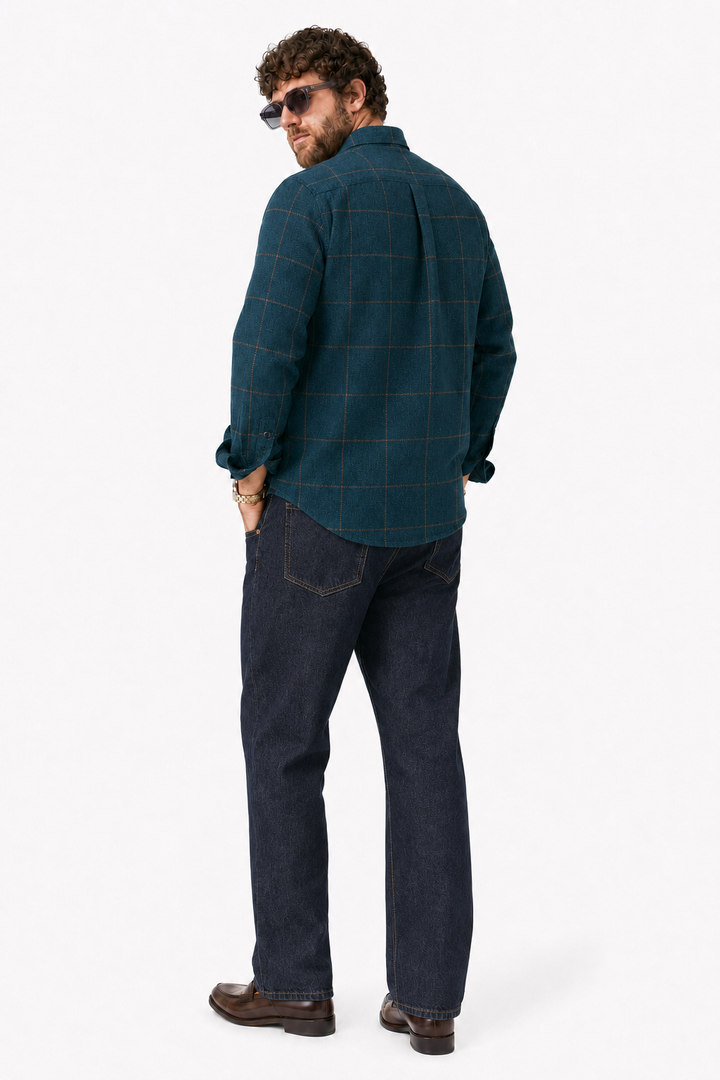 PLUS SIZE LINEN CHECK SHIRT FOR MEN | XL-7XL