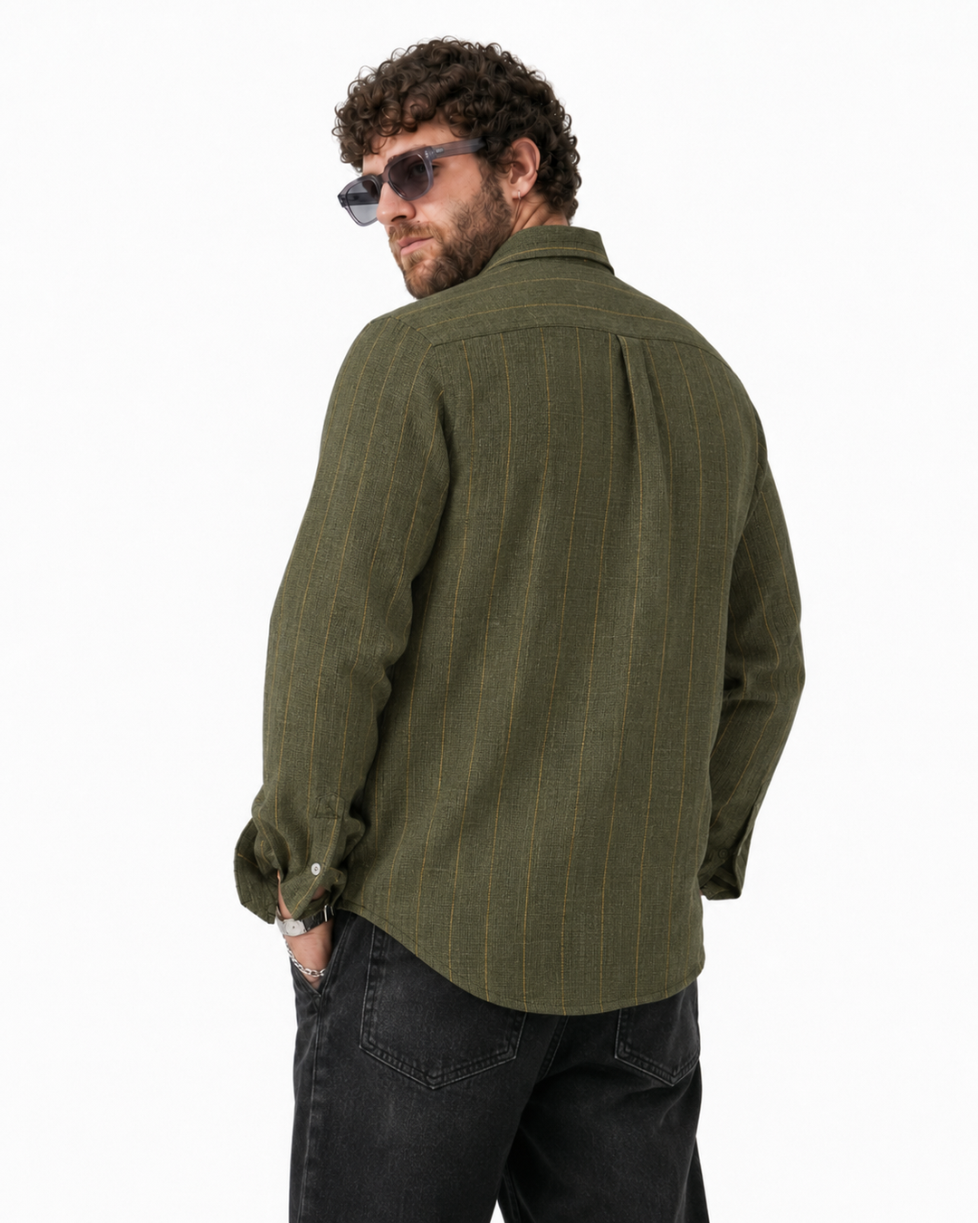 PLUS SIZE LINEN STRIPE SHIRT FOR MEN | XL-7XL
