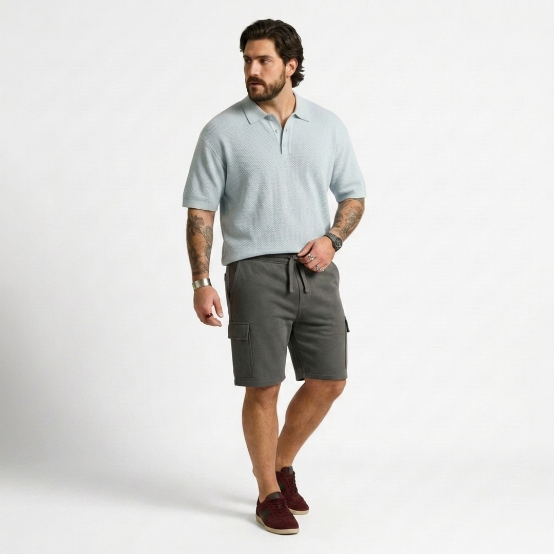 PLUS SIZE MEN’S KNIT CARGO LOUNGE SHORT | XL-7XL