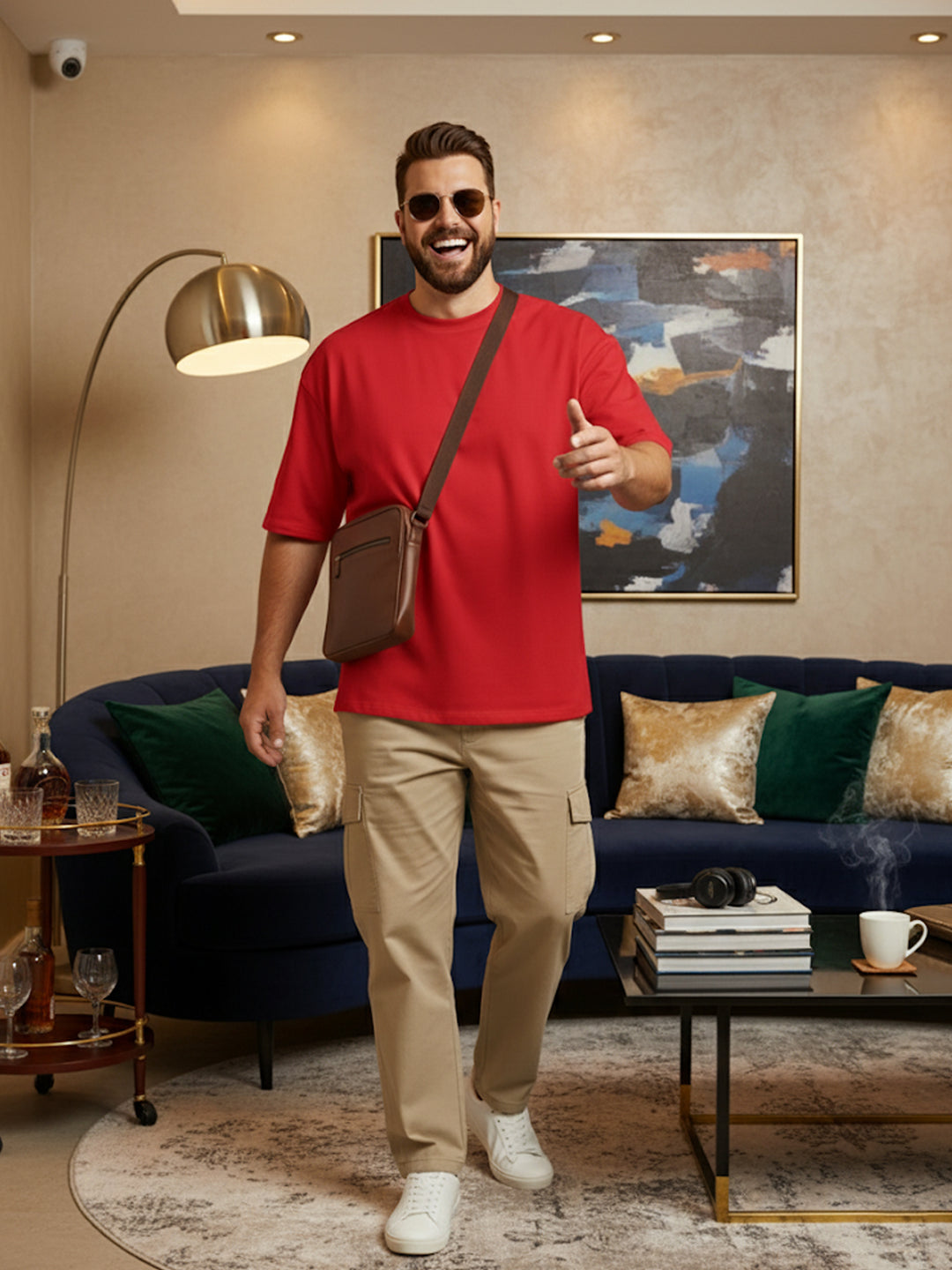 PLUS SIZE RED LABEL COTTON LYCRA LOOSE FIT T-SHIRT FOR MEN | XL-7XL