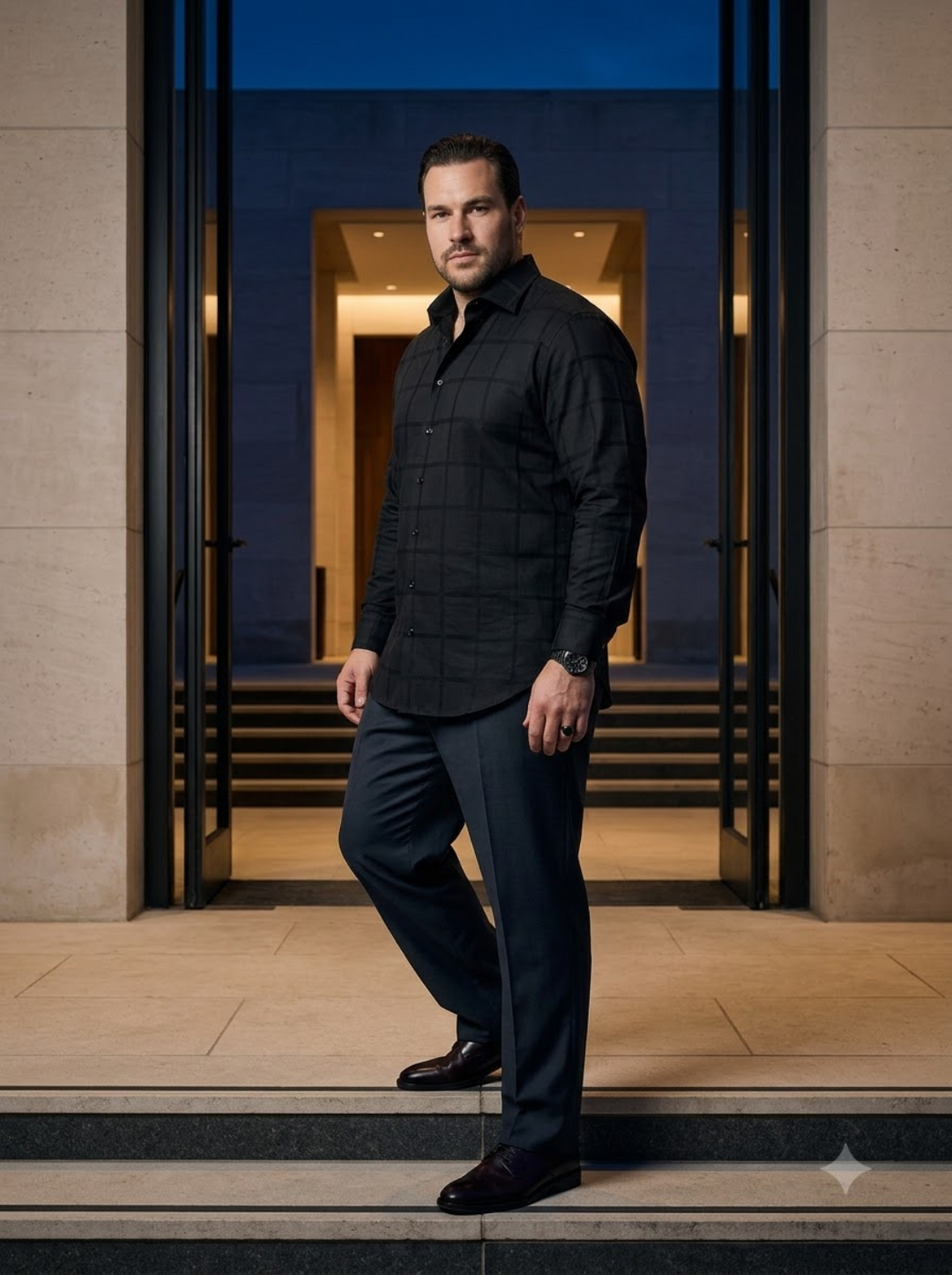 PLUS SIZE SELF CHECK SHIRT FOR MEN | XL-7XL
