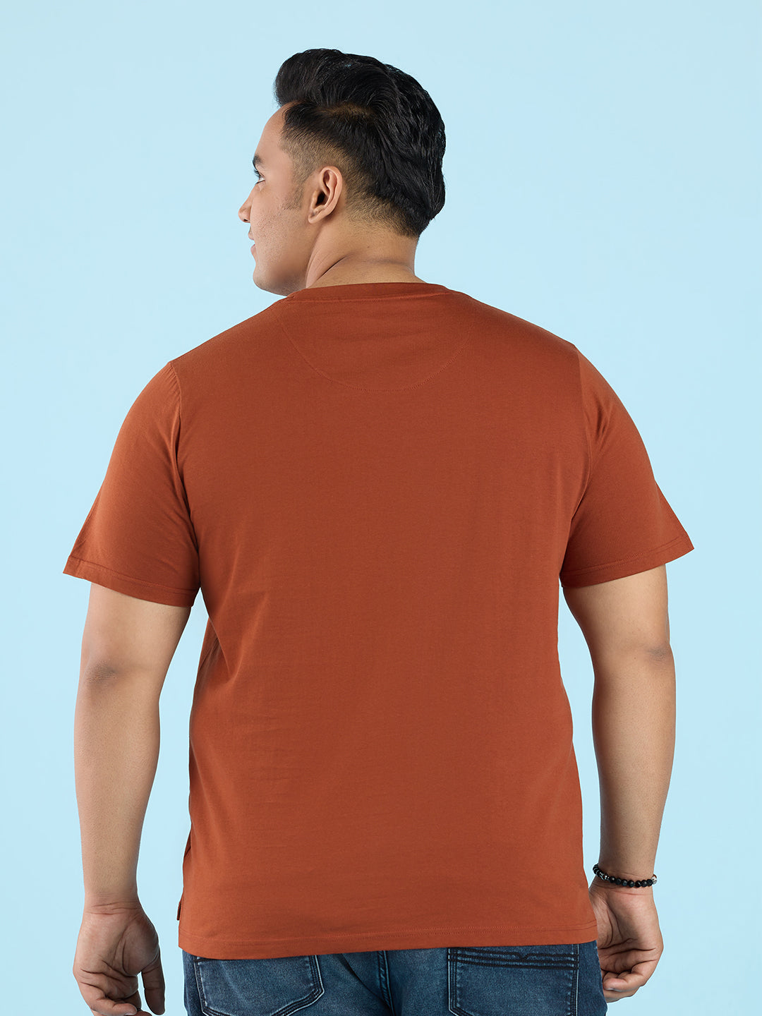 PLUS SIZE STRUCTURE KNIT GRAPHIC T-SHIRT FOR MEN | XL-7XL